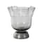 Black Glass Vase Set with Wavy Opening & Gold Speckles